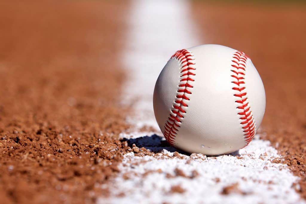baseball ball with a shallow depth of field