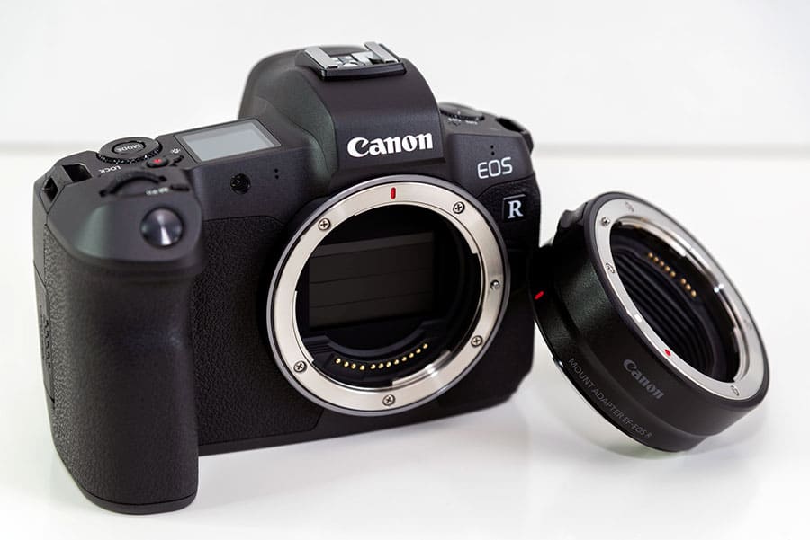 Canon EOS R with adapter tube