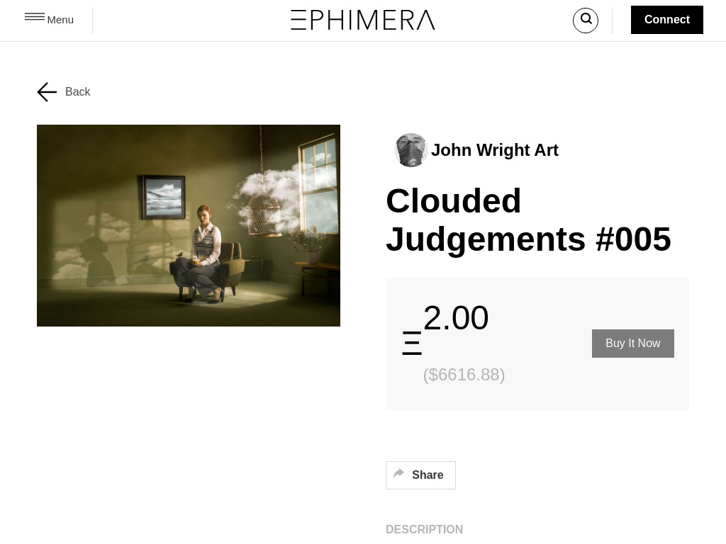 clouded judgement photograph sold on ephimera